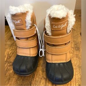 Cat & Jack Tan and Black Boots